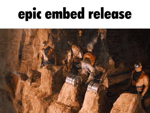 A Group Of Men Lifting Weights In A Cave With The Words Epic Embed Release GIF