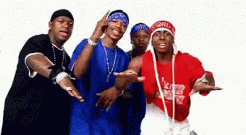 A Group Of Men Standing Next To Each Other With One Wearing A Red Shirt That Says ' Ford ' On It GIF