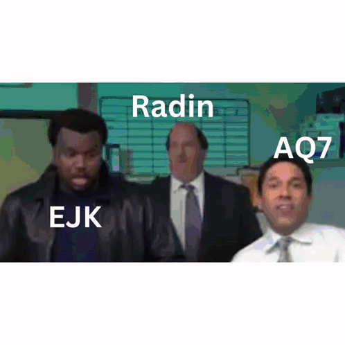 A Group Of Men Standing Next To Each Other With Radin Aq7 And Ejk On The Bottom GIF