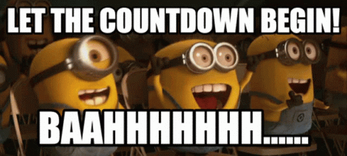 A Group Of Minions Are Laughing With The Words Let The Countdown Begin GIF