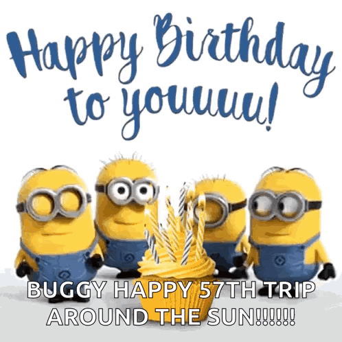 A Group Of Minions Are Standing Around A Cupcake With Candles And The Words Happy Birthday To You GIF