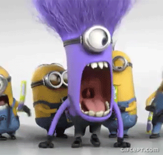 Group Of Minions With Purple-Haired One GIF