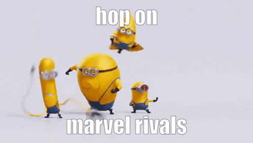 Minions With Marvel Rivals Words GIF