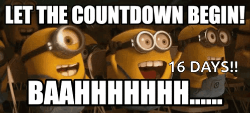 Group Of Minions With Let The Countdown Begin Caption GIF