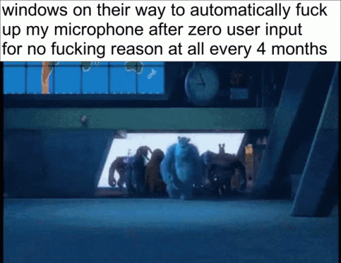 A Group Of Monsters Are Standing In Front Of A Window With The Caption Windows On Their Way GIF