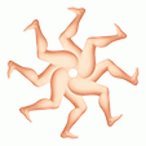 A Group Of Naked Legs Are Arranged In A Circular Pattern On A White Background GIF