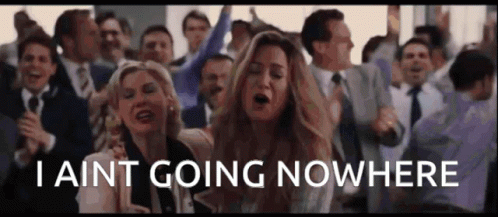People Dancing With I Aint Going Nowhere Text GIF