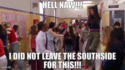 A Group Of People Are Standing In A Hallway With A Sign That Says Office 4 . GIF