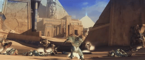 A Group Of People Are Standing In Front Of A Building GIF