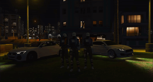 A Group Of People Are Standing In Front Of A Large Fire GIF