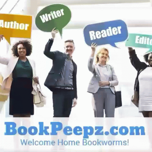 A Group Of People Holding Up Speech Bubbles That Say Author Writer Reader And Editor .. GIF