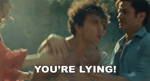 A Group Of People Hugging Each Other With The Words You 'Re Lying GIF