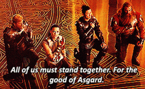 Group Kneeling For Asgard's Good GIF