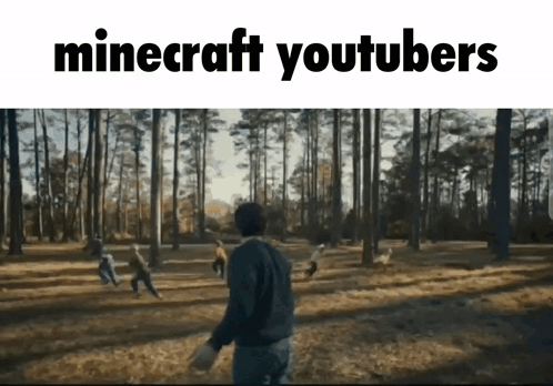 a group of people playing a game of minecraft in a park