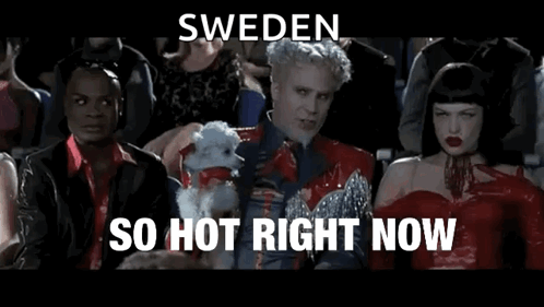 People Sitting In Theater With Sweden So Hot Right Now GIF