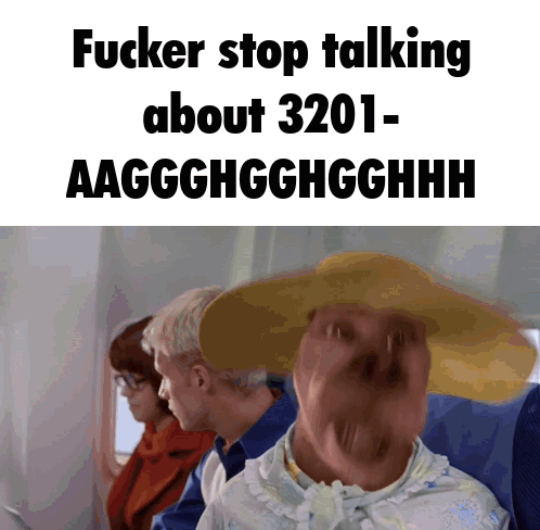 A Group Of People Sitting On An Airplane With The Words " Fucker Stop Talking About 3201- Aagghghgghghh " GIF
