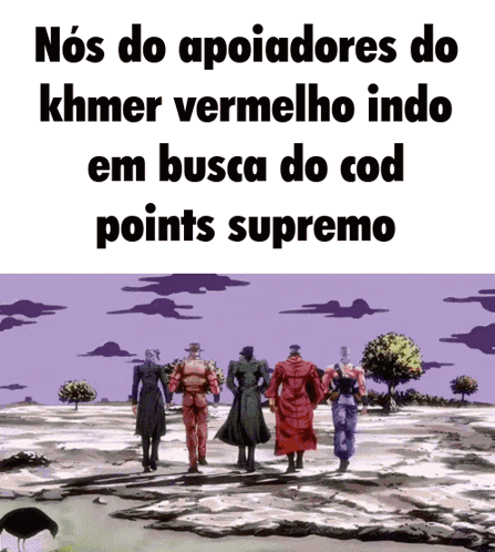 A Group Of People Standing In A Field With The Words Nos Do Apoiadores Do Khmer Vermelho Indo Em Busca Do Cod Points Sup GIF