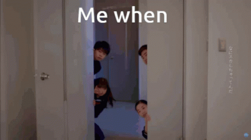 A Group Of People Standing In Front Of A Blackboard With The Words Me When Written Above Them GIF