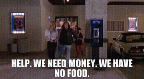 People Standing In Front Of Building Asking For Help GIF