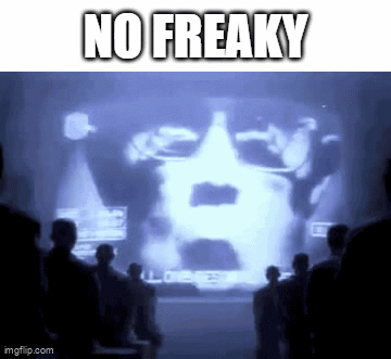 Group Of People In Front Of No Freaky Screen GIF