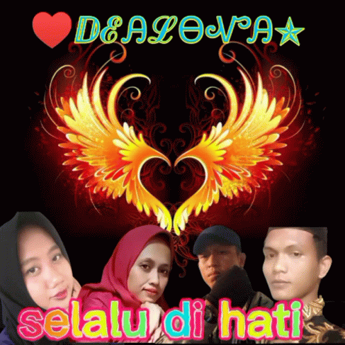 A Group Of People Standing Next To Each Other With The Words Selalu Di Hati GIF