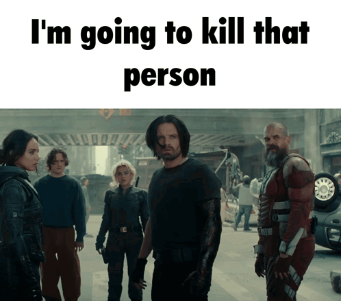 Group Of People On Street With Kill Threat Text GIF