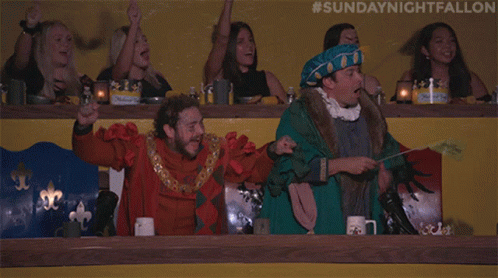 A Group Of People Watching A Sunday Night Fallon GIF