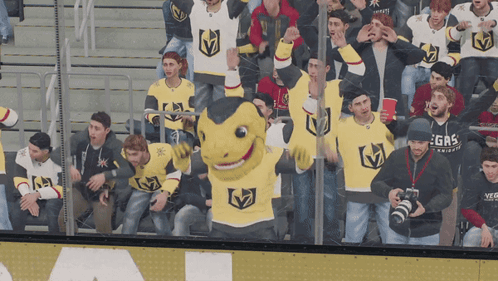 A Group Of People Wearing Vegas Knight Jerseys GIF