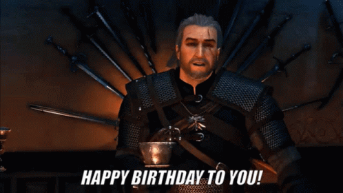 A Group Of People With The Words Happy Birthday To You On The Bottom Right GIF