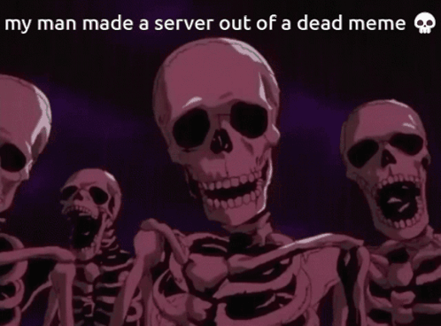 Skeletons Standing Next To Each Other With Meme Caption GIF