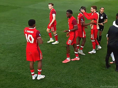 A Group Of Soccer Players Are On A Field And One Has The Number 8 On His Back GIF