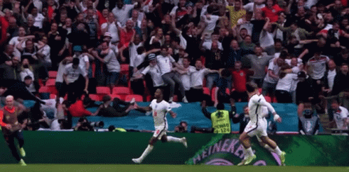 A Group Of Soccer Players Are Running On A Field In Front Of A Heineken Ad GIF
