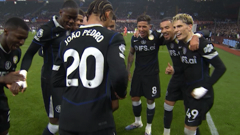 A Group Of Soccer Players Including Joao Pedro Number 20 GIF