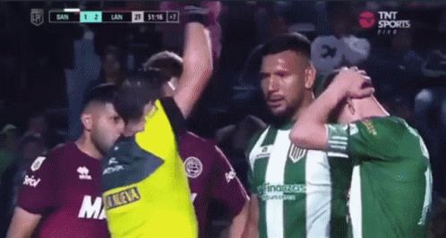 A Group Of Soccer Players Including One Wearing A Yellow Jersey That Says Nueva GIF