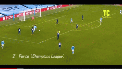 A Group Of Soccer Players On A Field With A Santander Banner In The Background GIF