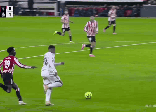 A Group Of Soccer Players On A Field With One Wearing A Number 18 Jersey GIF