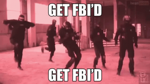 A Group Of Soldiers Are Dancing With The Words Get Fbi 'D Get Fbi 'D On The Bottom GIF