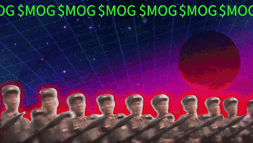 A Group Of Soldiers Are Standing In A Line With The Words Og $Mog $Mog $Mog $Mog $Mog $Mog $Mog $Mog GIF