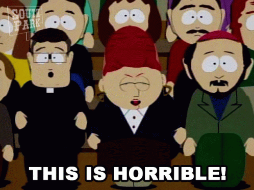 A Group Of South Park Characters Are Standing In A Crowd GIF