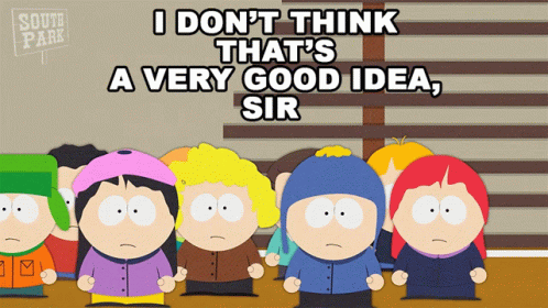 A Group Of South Park Characters Are Standing In A Line GIF