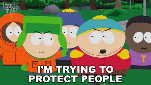 A Group Of South Park Characters Are Standing Next To Each Other GIF