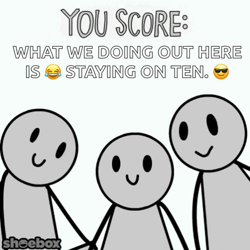 A Group Of Stick Figures Holding A Sign That Says 10 GIF