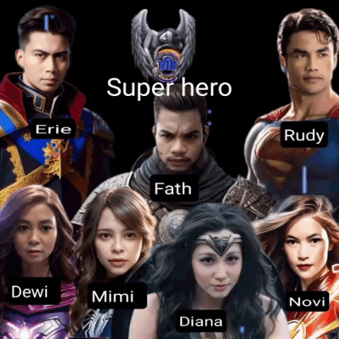 A Group Of Superhero Actors Including Fath Diana And Novi GIF