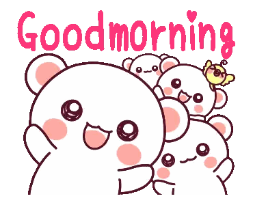 a group of teddy bears with the words good morning
