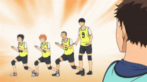 A Group Of Volleyball Players With Number 9 On Their Jersey GIF