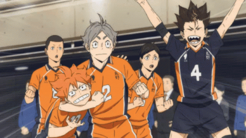 A Group Of Volleyball Players With One Wearing A Number 4 Jersey GIF