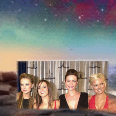 A Group Of Women Are Posing For A Picture And One Of Them Is Wearing A Red Top GIF