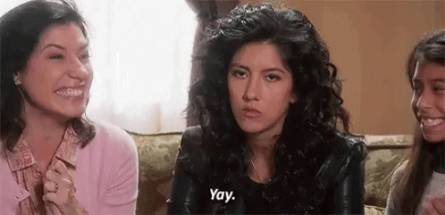 A Group Of Women Are Sitting On A Couch And One Of Them Is Talking . GIF