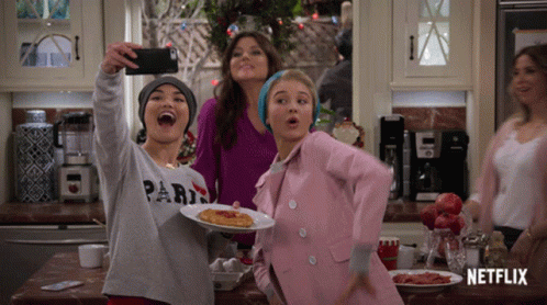 Group Of Women Taking Netflix Selfie GIF