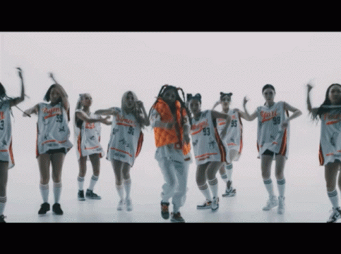 A Group Of Women In Basketball Uniforms With The Number 93 GIF